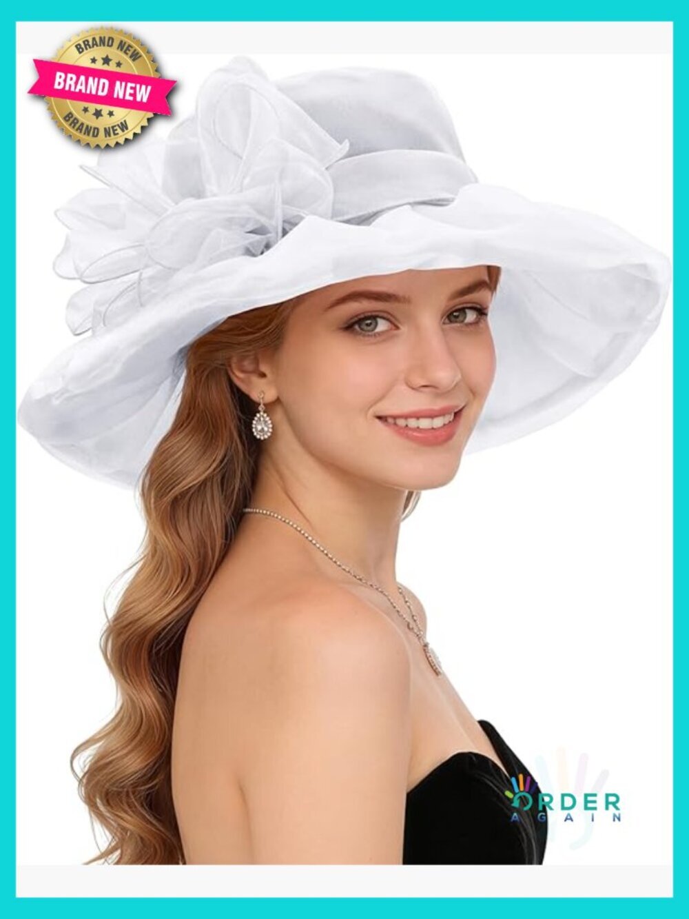 Elegant Organza Fascinator Hat Vintage Tea Party Church Wedding Headwear